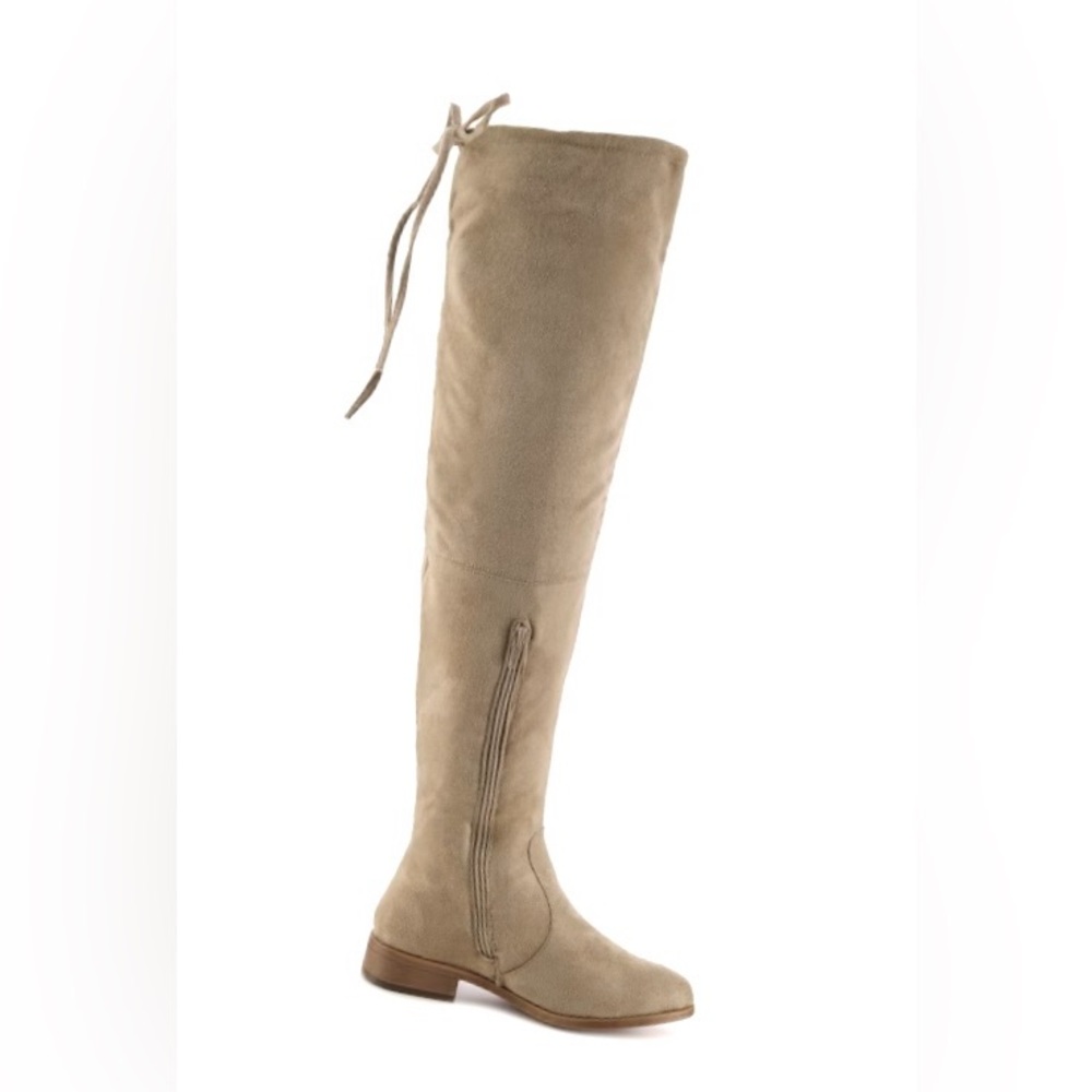 Beige overknee boots size 10